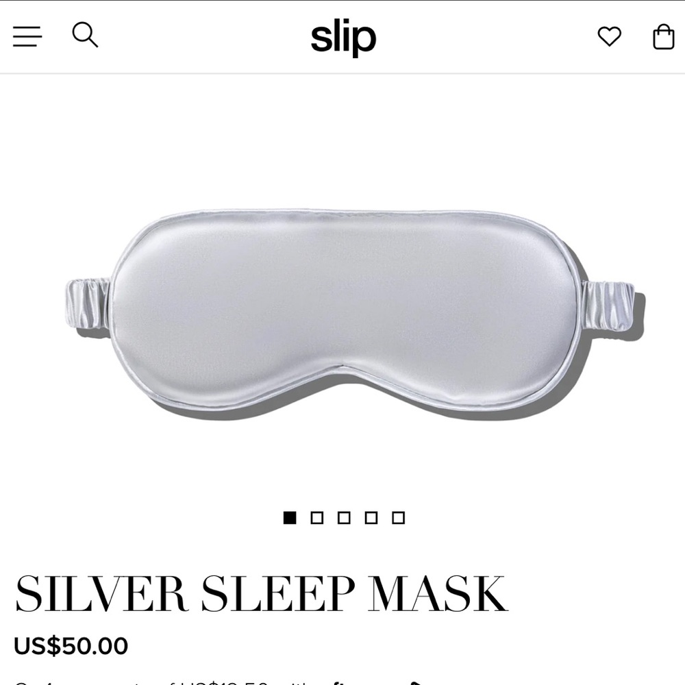 Slip silk sleep mask - silver BNIB